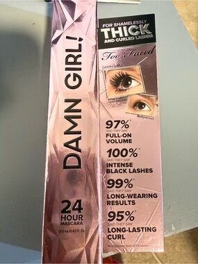 Too Faced Damn Girl! Mascara in Metallic Pink Rose Packaging